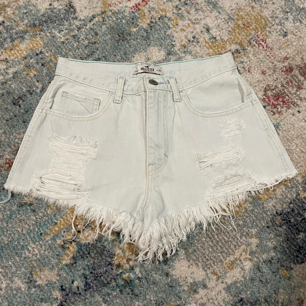 High Waist Light Wash Shorts